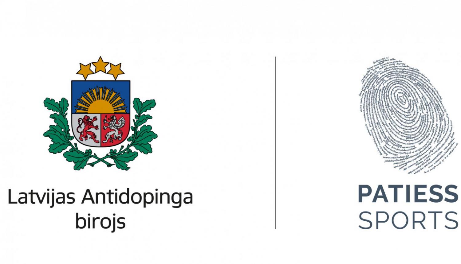 Latvijas Antidopinga biroja un Patiess Sports logo kopā